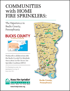 Bucks County PA Report Communities with Home Fire Sprinklers