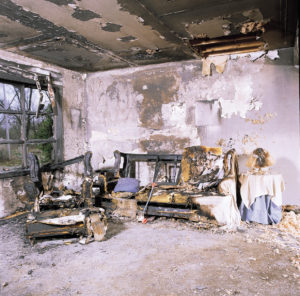 Fire damage in home with no fire sprinklers