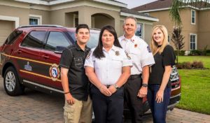 Firefighters And Family