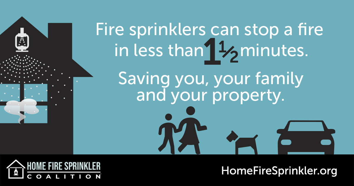 fires sprinklers can stop a fire in less than 1.5 minutes