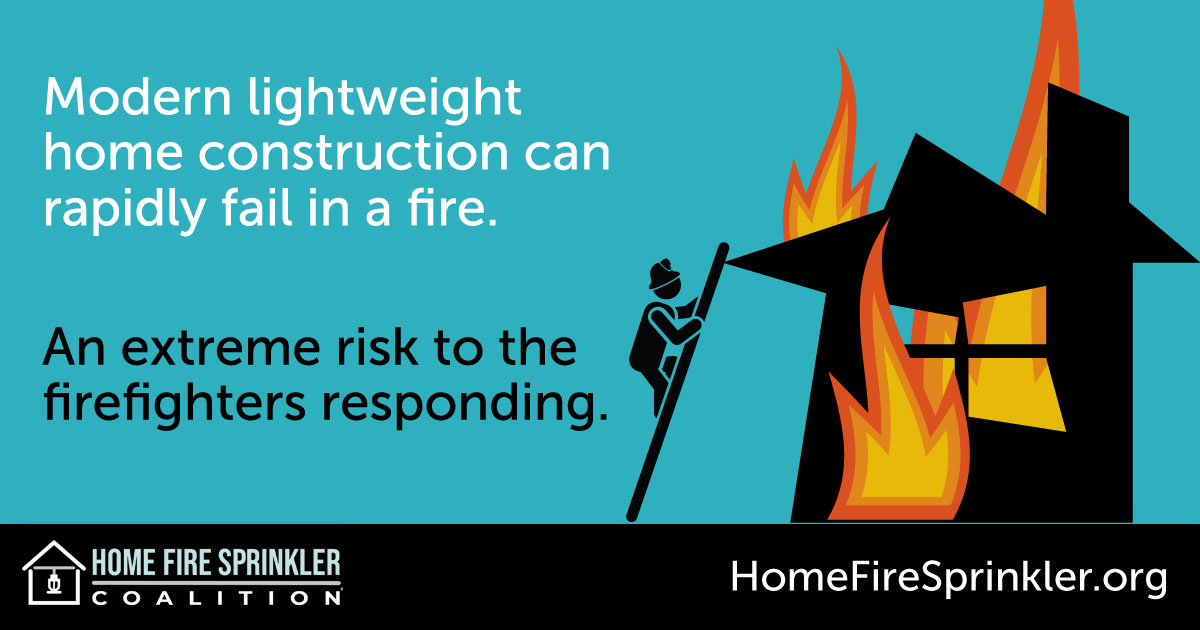 modern lightweight home construction can rapidly fail in a fire