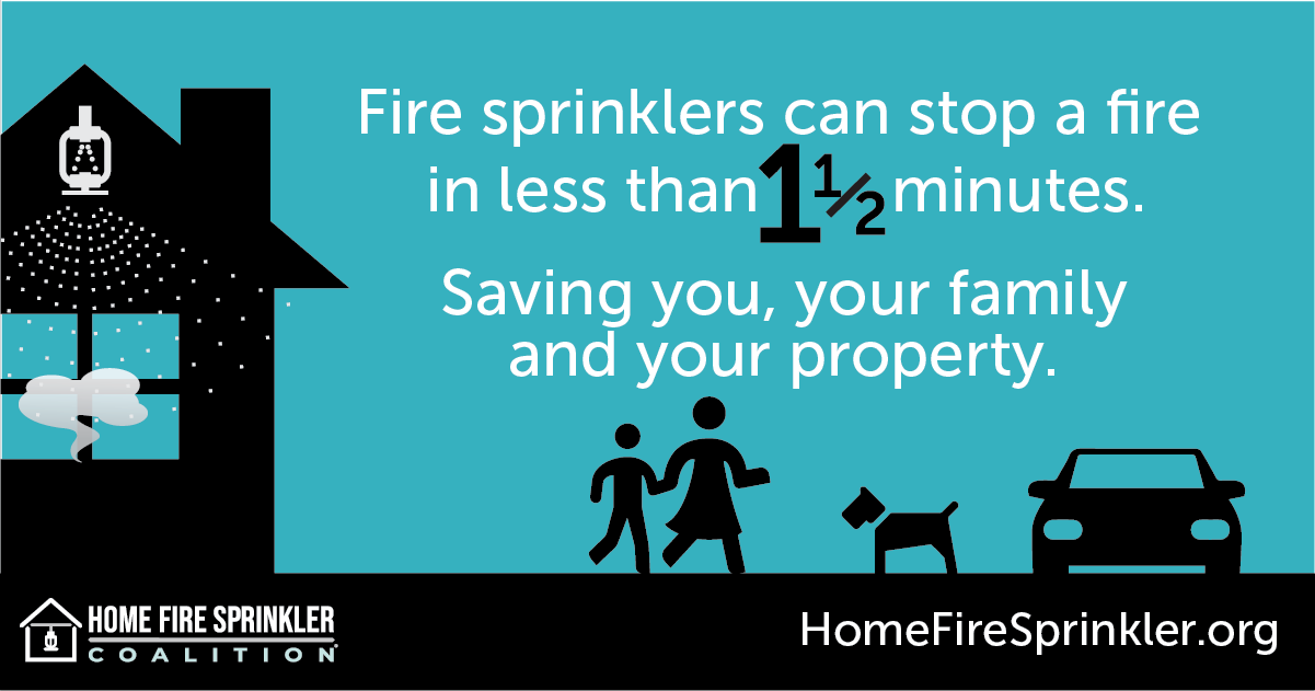fire sprinklers can stop a fire in 1.5 minutes