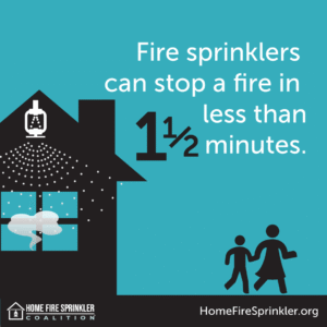fire sprinklers can stop a fire in 1.5 minutes